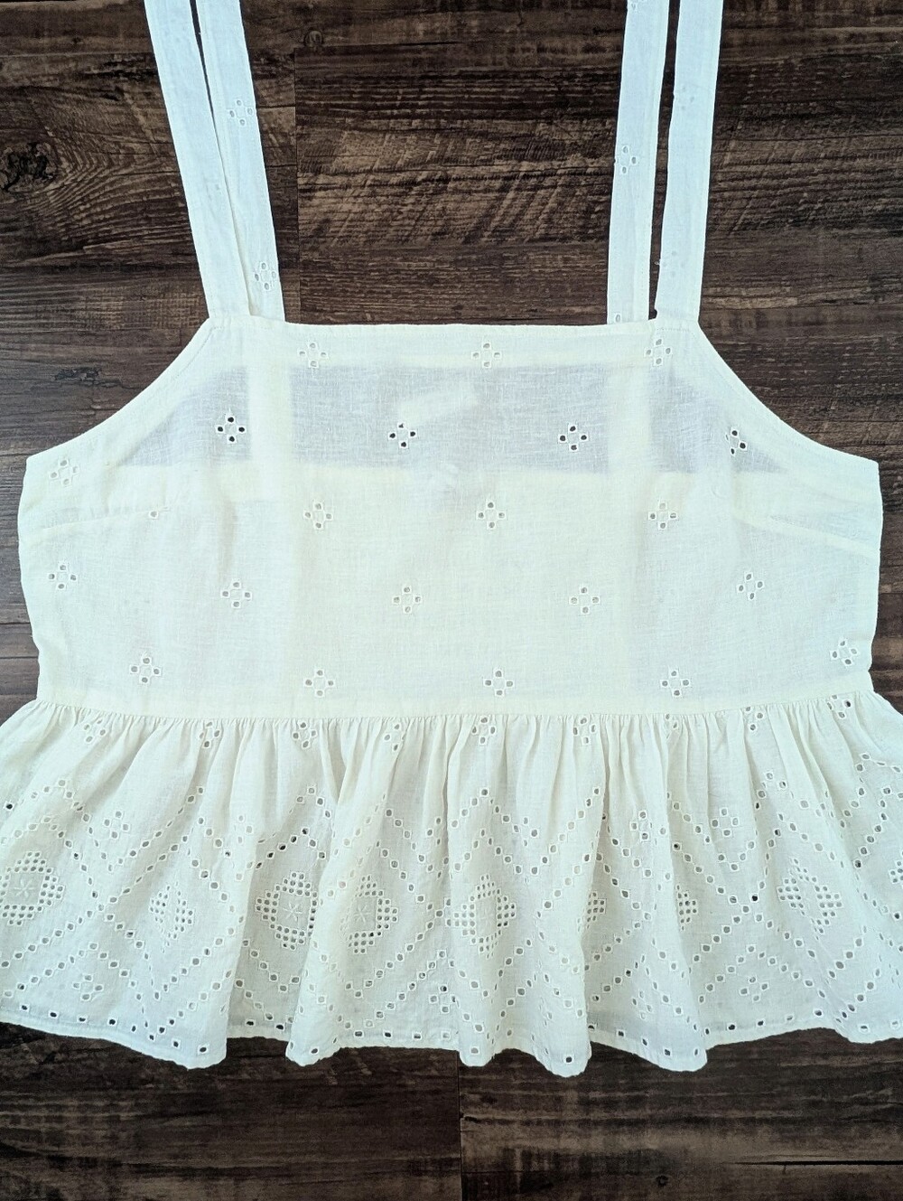 NWT Madewell Eyelet Peplum Blouse